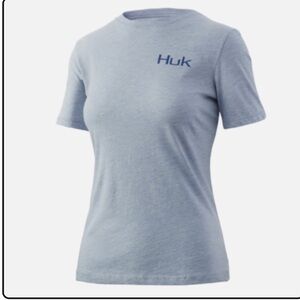 Huk Women’s Floral Splash Crew Ice Blue Heather XL Short Sleeve Shirt